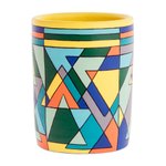 Decorative ceramic vase, 'Mountain Geometry' - Artisan Crafted Multicolored Decorative Vase