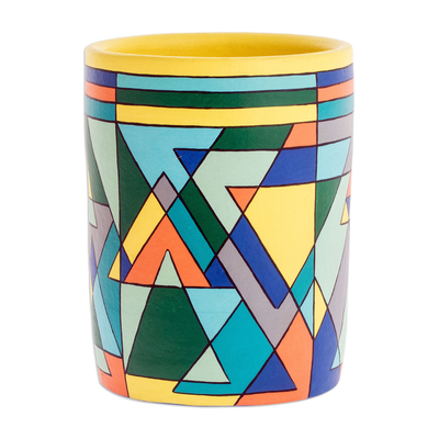 Dekorative Keramikvase – Kunsthandwerklich gefertigte, mehrfarbige dekorative Vase