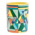 Decorative ceramic vase, 'Mountain Geometry' - Artisan Crafted Multicolored Decorative Vase