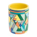 Decorative ceramic vase, 'Mountain Geometry' - Artisan Crafted Multicolored Decorative Vase