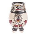 Terracotta decorative vase, 'Ancient Fox' - Nicaragua Archaeological Replica Terracotta Vase