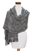Rayon shawl, 'Monochromatic Elegance' - Handloomed Rayon Shawl in Black and White (image 2c) thumbail