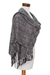 Rayon shawl, 'Monochromatic Elegance' - Handloomed Rayon Shawl in Black and White (image 2d) thumbail