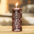 Pillar candle, 'Coban Coffee' - Handmade Brown Pillar Candle with Ikat Motifs from Guatemala