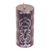 Pillar candle, 'Coban Coffee' - Handmade Brown Pillar Candle with Ikat Motifs from Guatemala