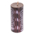 Pillar candle, 'Coban Coffee' - Handmade Brown Pillar Candle with Ikat Motifs from Guatemala