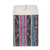 Square pillar candle, 'Salcaja Colors' - Handmade Square Candle with Mayan Motifs from Guatemala