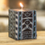 Square pillar candle, 'Semuc Champey Motifs' - Square Candle with Textile Motifs Handmade in Guatemala