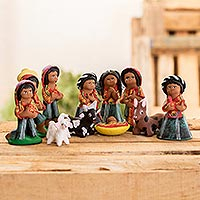 Ceramic nativity scene, 'Santo Tomas Christmas' (12 pieces) - Handcrafted Ceramic Nativity Scene (12 Pieces)