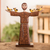 Skulptur aus Zedernholz, 'Geliebter Heiliger Franziskus' - Nicaraguanische Zedernholz-Skulptur des Heiligen Franziskus mit Vögeln