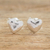Fine silver stud earrings, 'Heart Brilliance' - Fine Silver Earrings from Guatemala