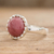 Rhodonite cocktail ring, 'Blushing Moon' - Natural Rhodonite Ring from Guatemala