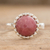 Rhodonite cocktail ring, 'Blushing Moon' - Natural Rhodonite Ring from Guatemala