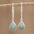 Jade dangle earrings, 'Maya Fortune in Light Green' - Handcrafted Guatemalan Jade Earrings (image 2) thumbail