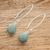 Jade dangle earrings, 'Maya Fortune in Light Green' - Handcrafted Guatemalan Jade Earrings (image 2b) thumbail
