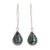 Jade dangle earrings, 'Maya Fortune in Dark Green' - Handmade Jade and Sterling Silver Earrings thumbail