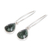 Jade dangle earrings, 'Maya Fortune in Dark Green' - Handmade Jade and Sterling Silver Earrings (image 2c) thumbail