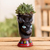 Ceramic flower pot, 'Top Cat in Black' - Hand-Painted Ceramic Flower Pot (image 2) thumbail