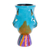 Ceramic flower pot, 'Top Cat in Turquoise' - Small Handcrafted Ceramic Plant Pot