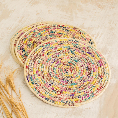 Natural fiber placemats, Confetti Color (set of 4)