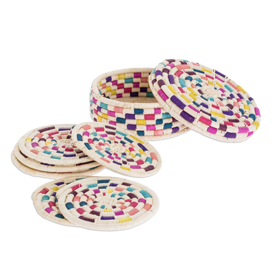 Multicolored Round Coasters (Set of 6)