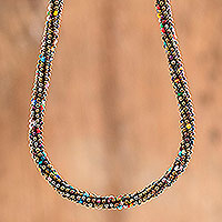 Long beaded strand necklace, 'Carnival Confetti'
