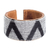 Cotton and leather cuff bracelet, 'Comalapa Highlands in White' - Cotton Bracelet in White and Black (image 2a) thumbail