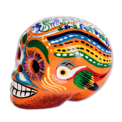estatuilla de ceramica - Figura de cerámica pintada a mano de Guatemala