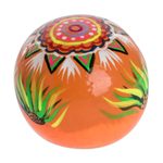 Ceramic figurine, 'Smiling Skull' - Handmade Guatemalan Figurine