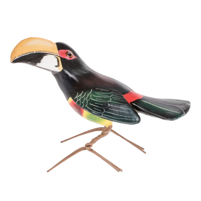 Hand-Painted Bird Figurine from Guatemala