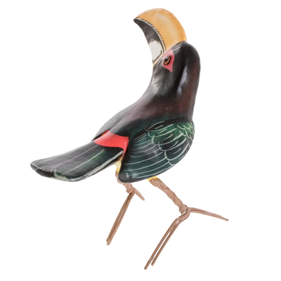 Keramikfigur - Handbemalte Vogelfigur aus Guatemala