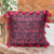 Cotton cushion cover, 'Coban Culture in Cherry' - Artisan Crafted Throw Pillow Cover