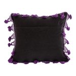 Cotton cushion cover, 'Coban Culture in Purple' - Handloomed Cotton Throw Pillow Cover