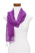 Cotton scarf, 'Hyacinth Net' - Fringed All-Cotton Scarf