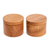 Mahogany wood spice jars, 'Cooking With Love' (pair) - Handcrafted Wooden Spice Jars (Pair)