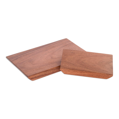 Wood serving boards, 'Artful Table' (pair) - Handmade Wood Charcuterie Serving Boards (Pair)