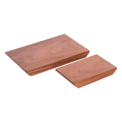 Wood serving boards, 'Artful Table' (pair) - Handmade Wood Charcuterie Serving Boards (Pair)