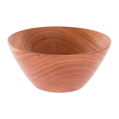Mahogany wood bowl, 'To the Table' (7 inch) - Artisan Crafted Natural Mahogany Bowl (7 inch)