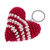 Crocheted key fob, 'Red Antigua Heart' - Artisan Crafted Key Fob