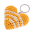 Crocheted key fob, 'Yellow Antigua Heart' - Handmade Crocheted Key Fob