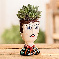 Keramik-Übertopf „Claudio“ – kleiner handbemalter Keramik-Blumentopf
