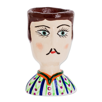 Keramik-Blumentopf „Javier“ – handgefertigter kleiner Keramik-Übertopf