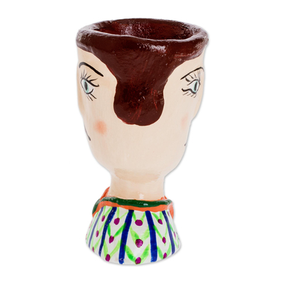 Keramik-Blumentopf „Javier“ – handgefertigter kleiner Keramik-Übertopf