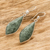 Jade dangle earrings, 'Lance in Light Green' - Handmade Jade Earrings in Sterling Silver