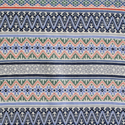 Cotton table runner, 'Peten Inspiration I' - Multicolor Hand-woven Table Runner Made with 100% Cotton