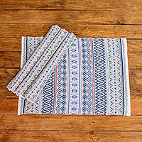 Manteles individuales de algodón, 'Peten Inspiración I' (set de 4) - Set de 4 Manteles individuales multicolores 100% algodón tejidos a mano