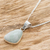 Jade pendant necklace, 'Apple Green' - Natural Jade and Silver Pendant Necklace (image 2b) thumbail