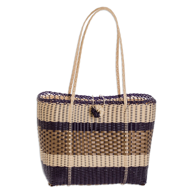 Handwoven tote bag, 'Block Party' - Eco-Friendly Handwoven Tote Bag