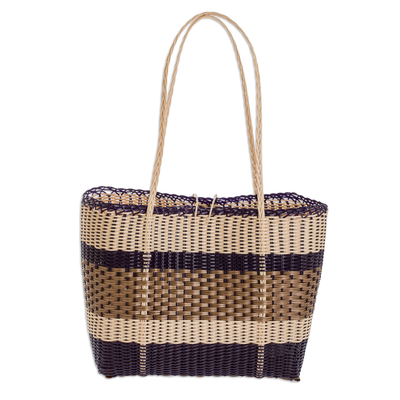 Handwoven tote bag, 'Block Party' - Eco-Friendly Handwoven Tote Bag