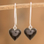 Jade dangle earrings, 'Me and You in Black' - Artisan Crafted Jade Dangle Earrings (image 2) thumbail